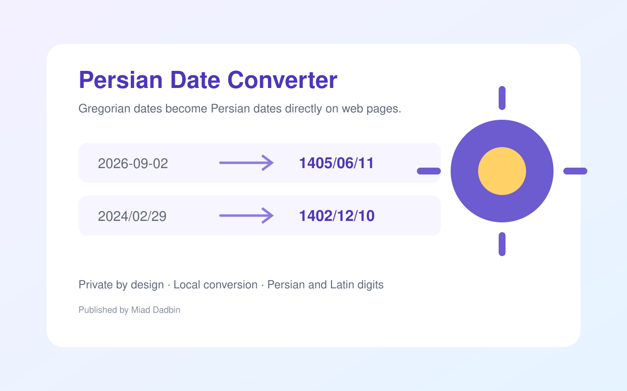 تصویر 1 از Persian Date Converter